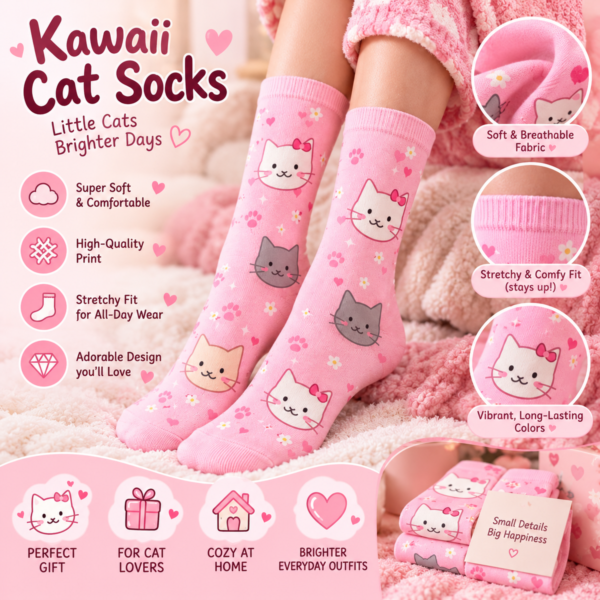 Sweet Kitties Premium Socks
